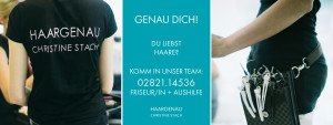 Jobs Friseur/in + Aushilfe gesucht, Haargenau, Christine Stach, Hafenstr. 2, 47533 Kleve